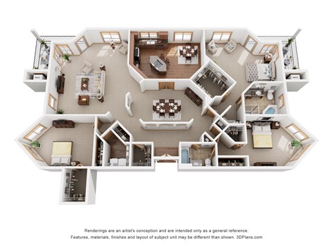 Floor plan for 3 beds, 2 baths, 2400 sqft